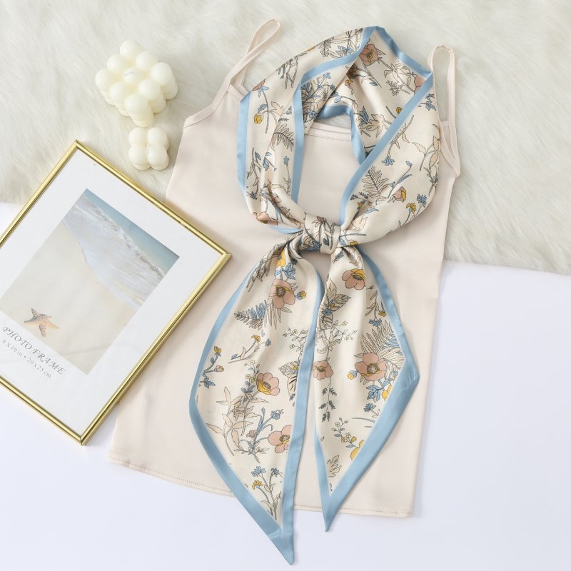 RibbonStudio Satin Ribbon Scarf Blue