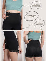 CrossKulture - LaceContour High Waist Tummy Control ShapeToner Shorts showing features