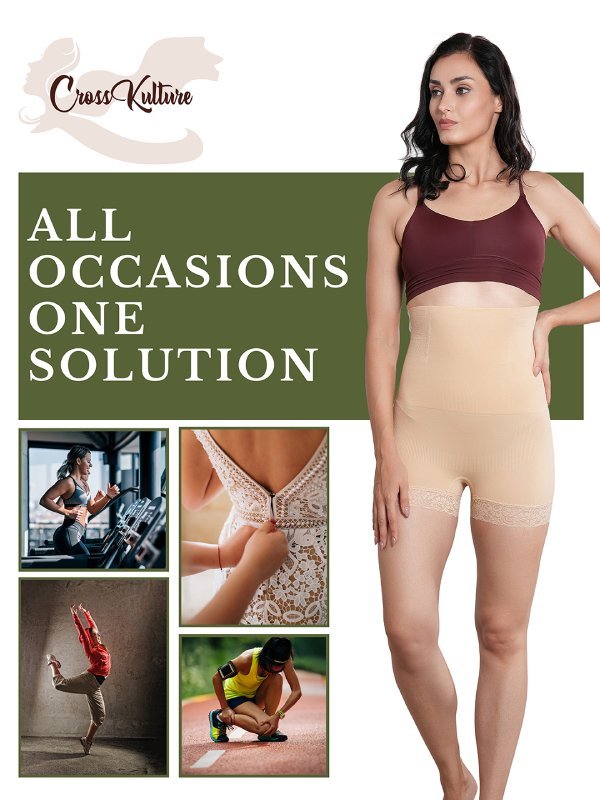 CrossKulture - LaceContour High Waist Tummy Control ShapeToner Shorts for all occasion