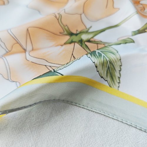 CrossKulture - SunshineFlow Small Square Satin Scarf Green fabric view