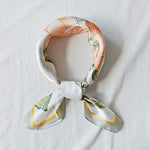CrossKulture - SunshineFlow Small Square Satin Scarf Green knot view