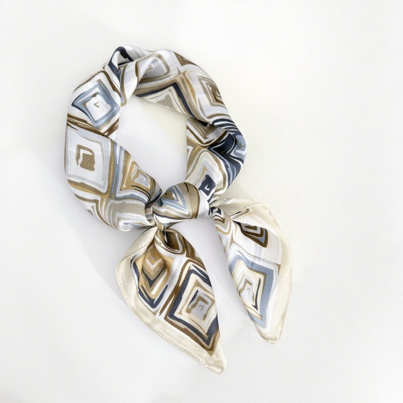 CrossKulture - GeoScape short satin scarf handbag view