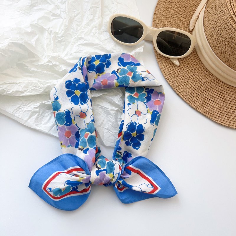 CottonDew Cotton Blue Square Scarf