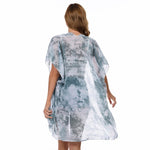 CrossKulture - OceanBreeze Kimono Shrug TieDye Print Blue back view
