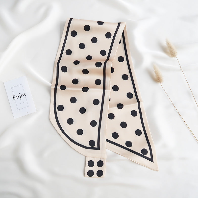 HappyDots Satin Neck Scarf White