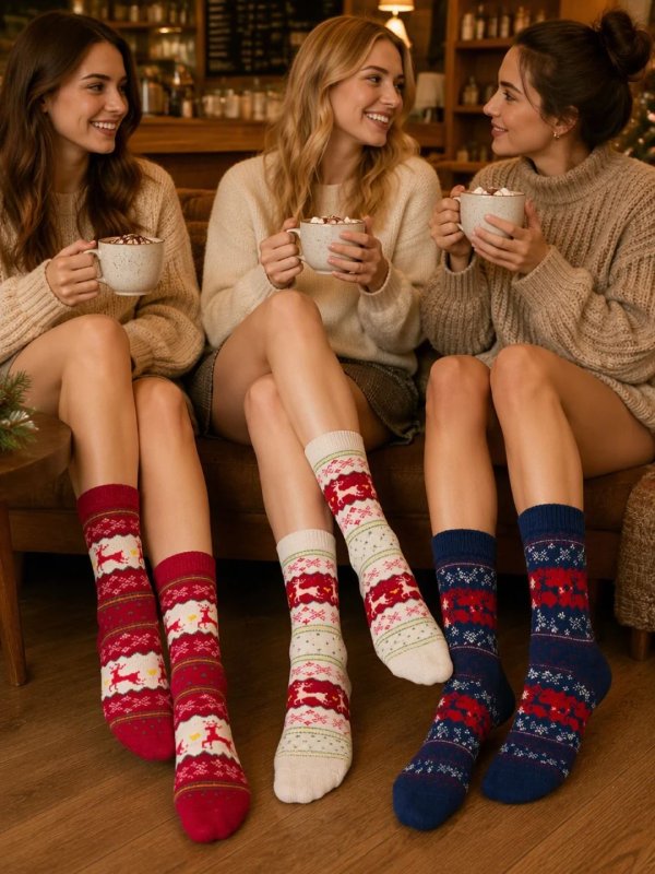 ChristmasSoles Crew Socks Combo Pack of 3