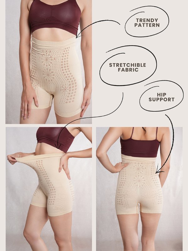 CrossKulture - SnatchShorts Seamless Tummy Control Shapewear Shorts infographic image