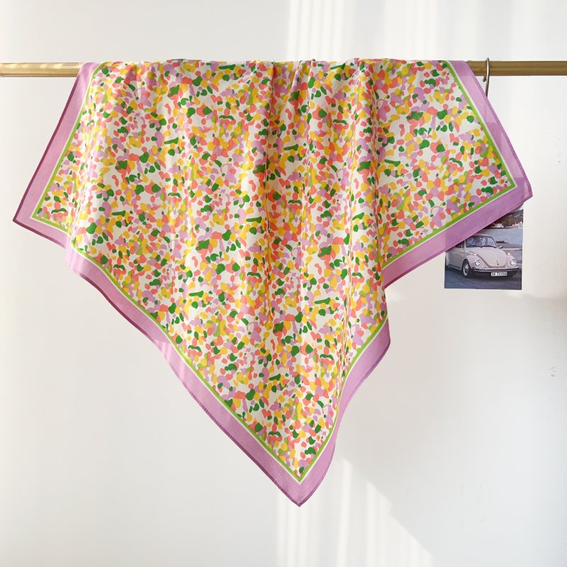 CottonWhisper Cotton Multicolour Square Scarf