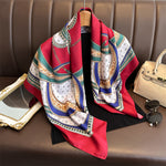 CreativeCircles Satin Twill Scarf Square Red