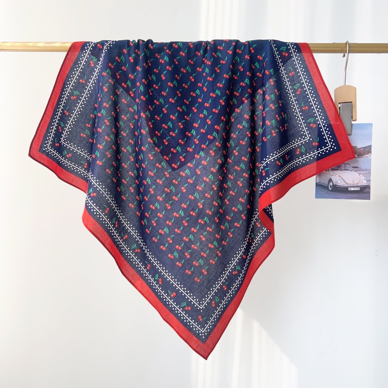 CottonPetal Cotton Blue Square Scarf