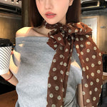 BrownFlutter Chiffon Ribbon Scarf