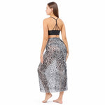 CrossKulture - OceanWaves Sarong Skirt Animal Print Blue back model view