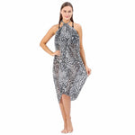 CrossKulture - OceanWaves Sarong Skirt Animal Print Blue front model view
