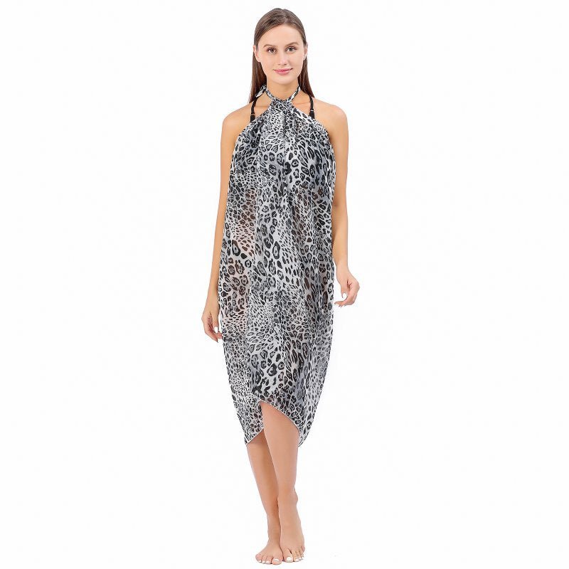 CrossKulture - OceanWaves Sarong Skirt Animal Print Blue front model view