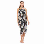 CrossKulture - SeasideBloom Sarong Skirt Floral Print Blue front model view