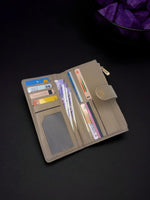 CrossKulture - SleekCarry lightweight long wallet inner view showing zip compartment and storage pockets