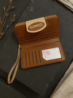 CrossKulture - DashingCarry lightweight long wallet inner view showing zip compartment and storage pockets
