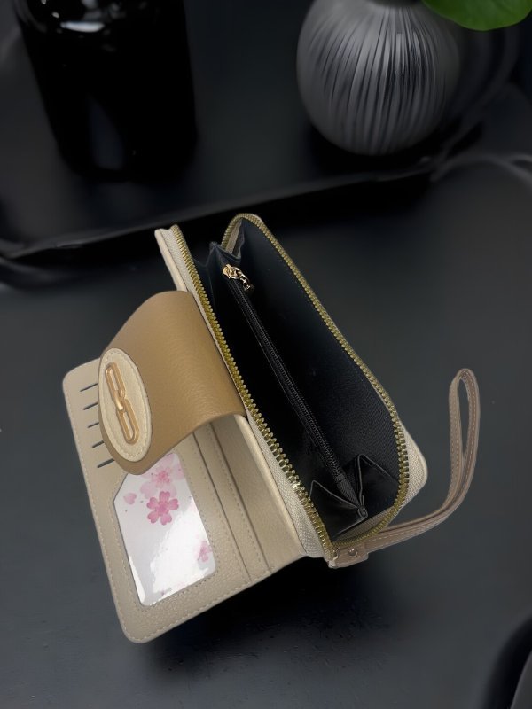CrossKulture - GracefulCarry lightweight long wallet inner view showing zip compartment and storage pockets