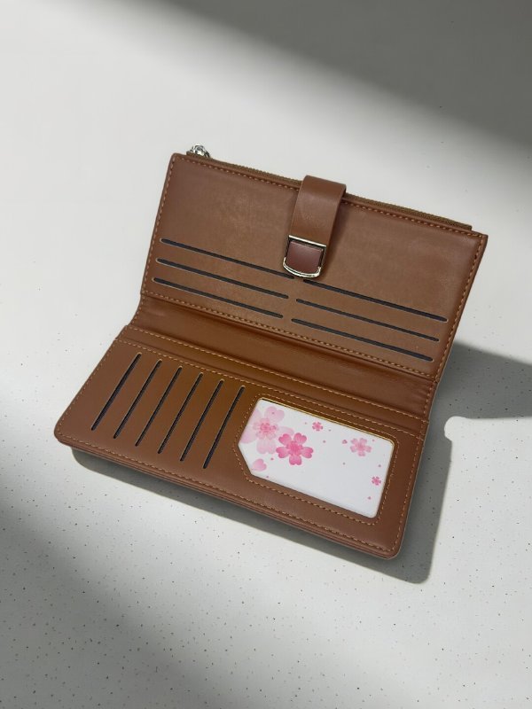 CrossKulture - EtherealCarry lightweight long wallet inner view showing zip compartment and storage pockets