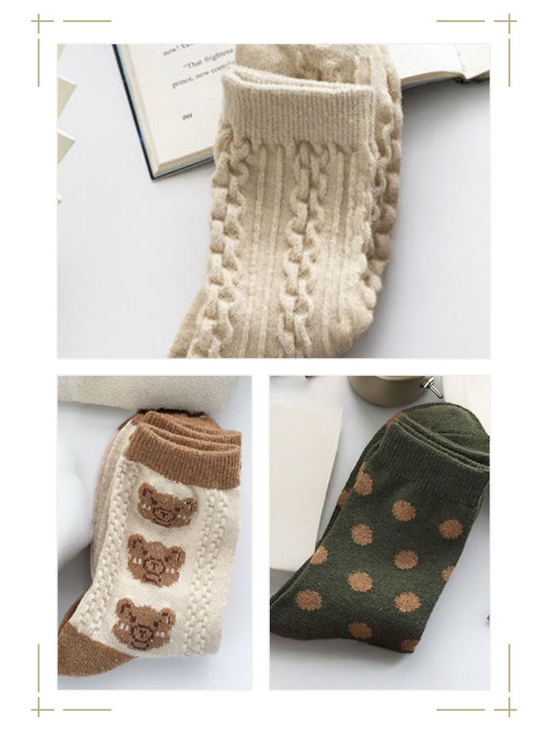 CrossKulture - SoleWrappers Brown & Offwhite Crew Socks Combo Pack of 3 product view