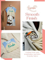 CrossKulture - SleepyPaws Printed Long Tees nightdress fabric detailing image