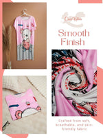 CrossKulture - GiggleGear Printed Long Tees nightdress fabric detailing image