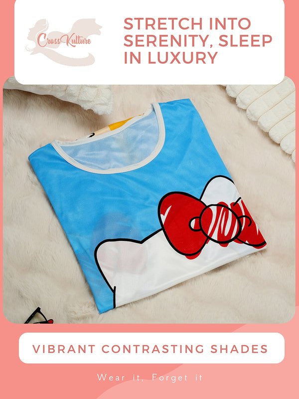CrossKulture - HelloKitty Printed Long Tees nightdress