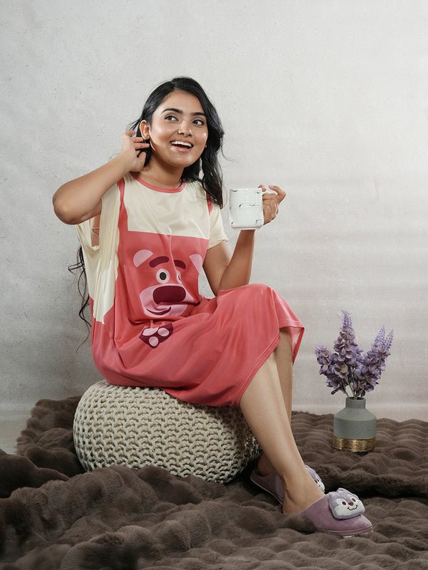 CrossKulture - LazyRoar Printed Long Tees nightdress sitting view