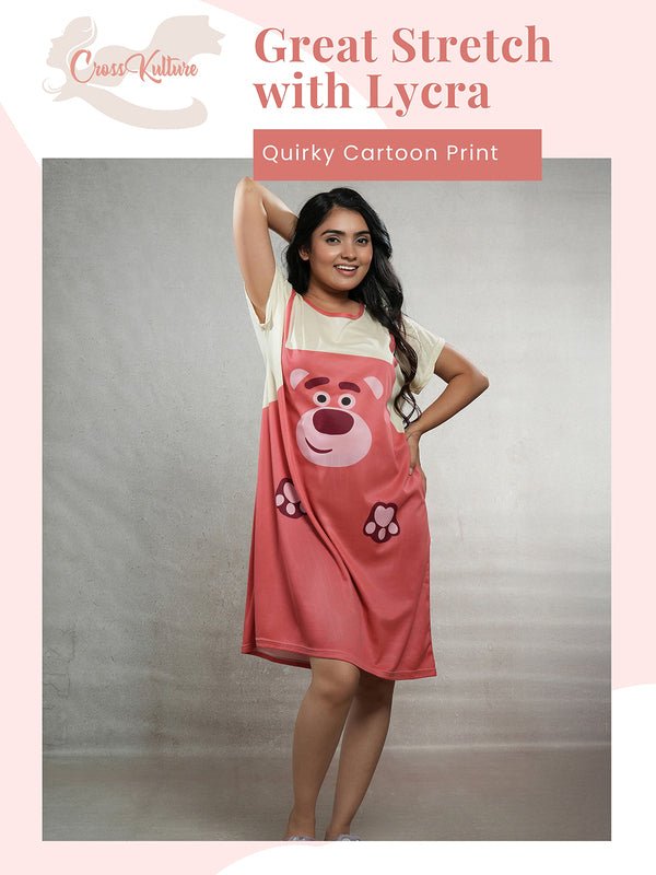 CrossKulture - LazyRoar Printed Long Tees nightdress infographic image