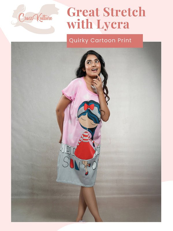 CrossKulture - FairyTales Printed Long Tees nightdress infographic image