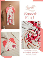 CrossKulture - PlayfulRoar Printed Long Tees nightdress fabric detailing image