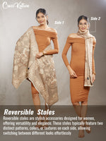 CrossKulture - SteamyBrew Paiseley pattern wool Scarf model view