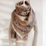 CrossKulture - SteamyBrew Paiseley pattern wool Scarf front view