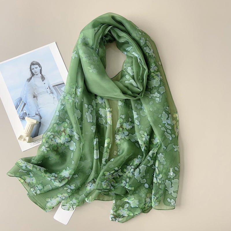 CrossKulture - WillowWinds Long Chiffon Scarf Green round style view