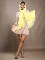 CrossKulture - YellowFever Yellow Crinkled Cotton Scarf front model view