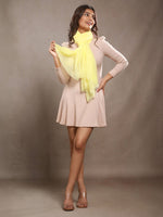 CrossKulture - YellowFever Yellow Crinkled Cotton Scarf front model view