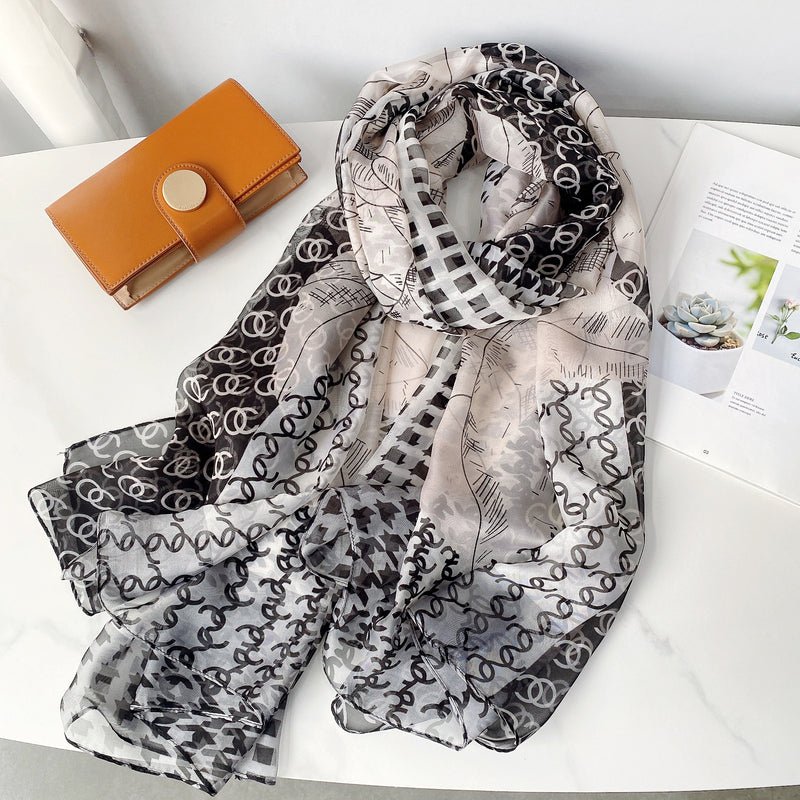 CrossKulture - MistyWhiff Long Chiffon Scarf Black round style view