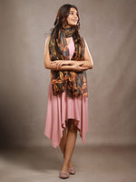 CrossKulture - WhisperingNight Long Chiffon Scarf Black model front view