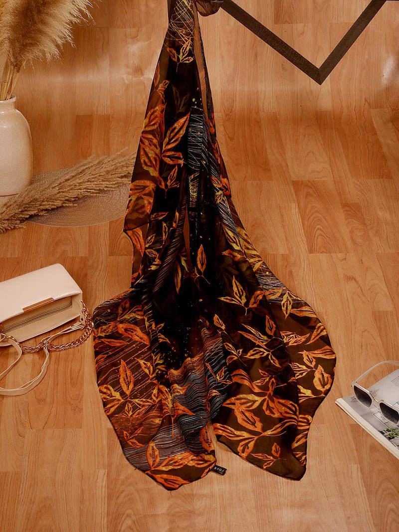 CrossKulture - WhisperingNight Long Chiffon Scarf full flare view