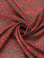 CrossKulture - AeroFlora Long Chiffon Scarf Maroon fabric detailing view