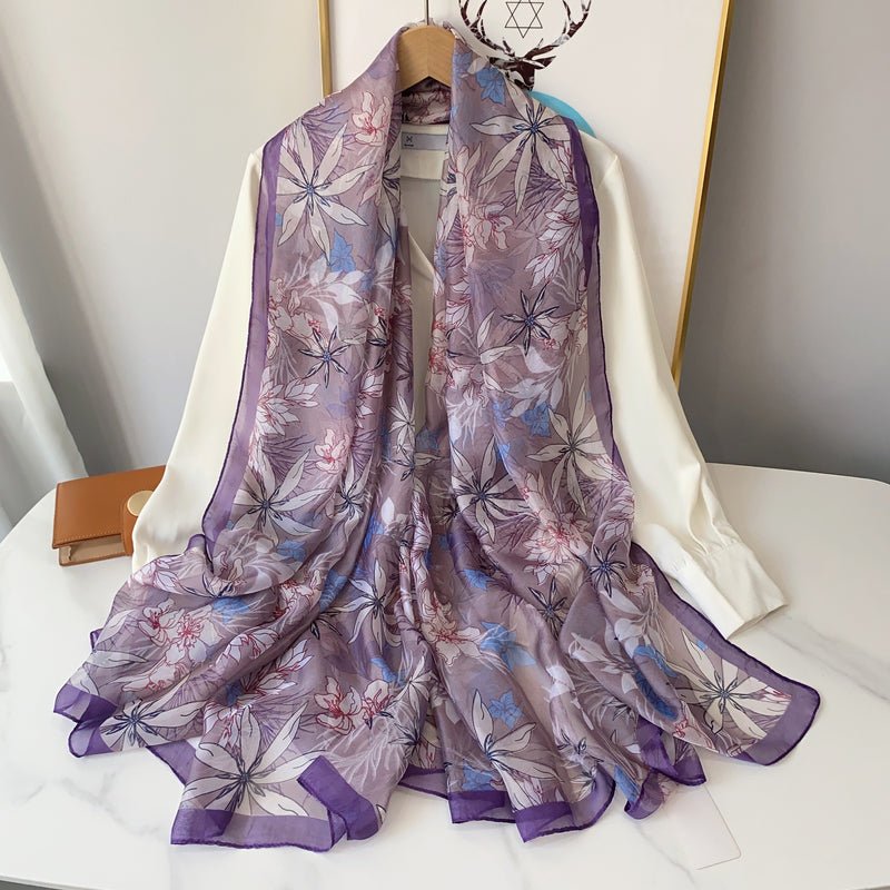 CrossKulture - GaleGrace Long Chiffon Scarf Purple full flare view