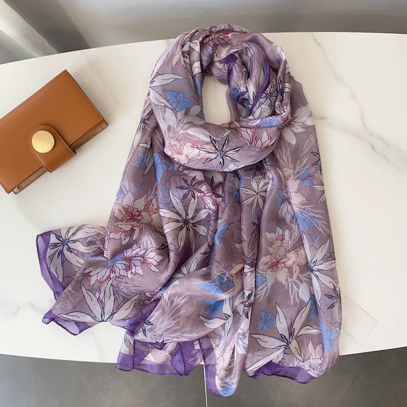 CrossKulture - GaleGrace Long Chiffon Scarf Purple round style view