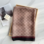 CrossKulture - VelvetWinds Long Chiffon Scarf Brown folded view