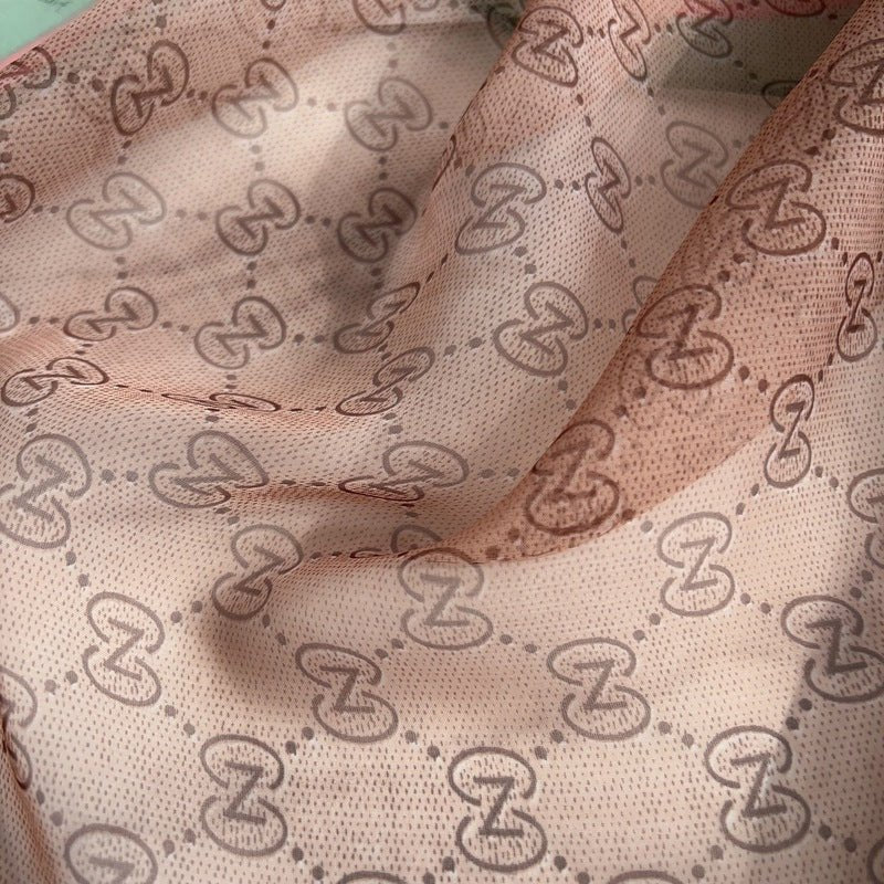 CrossKulture - VelvetWinds Long Chiffon Scarf Brown fabric detailing view