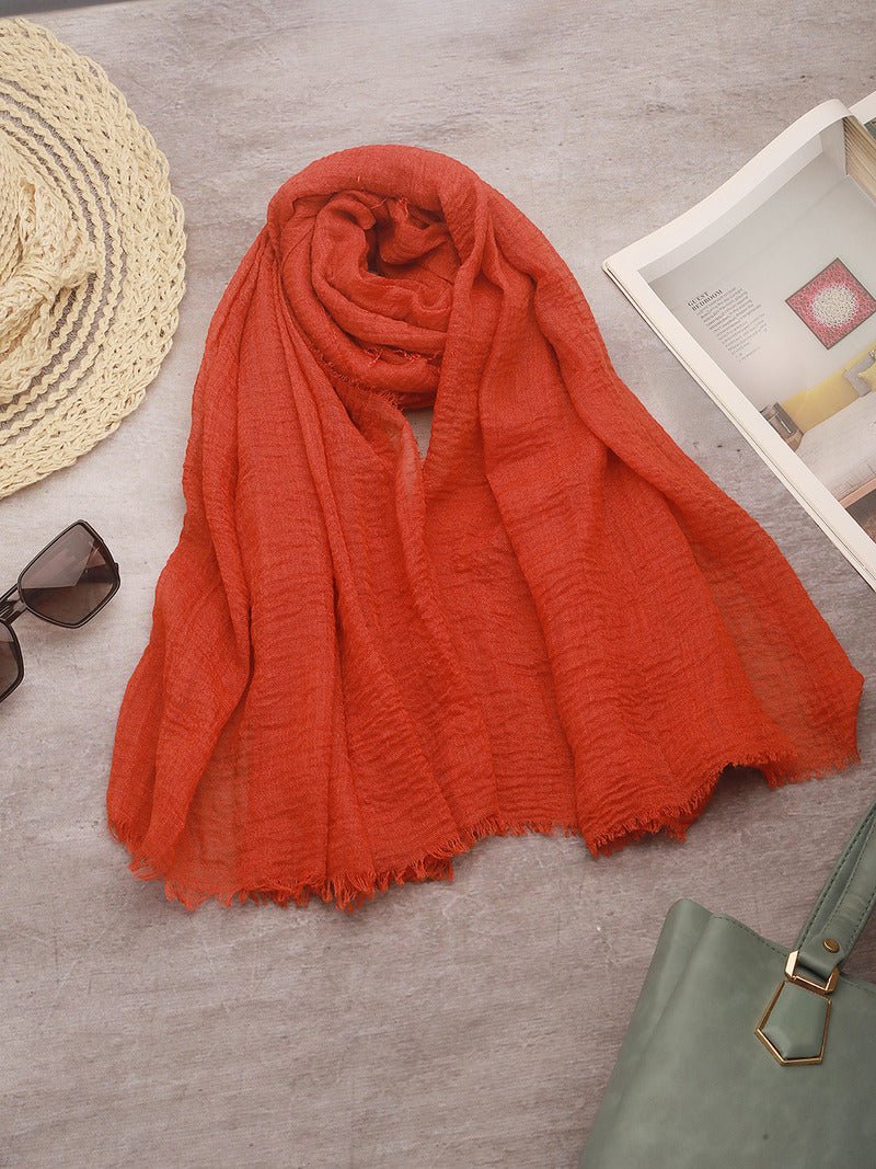 CrossKulture - RustTint Rust Crinkled Cotton Scarf round style view