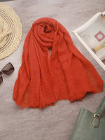 CrossKulture - RustTint Rust Crinkled Cotton Scarf round style view