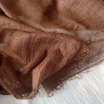 CrossKulture - CoffeeBeans Coffee Crinkled Cotton Scarf fabric detailing view