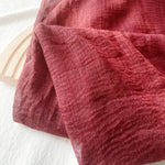CrossKulture - WineCase Wine Crinkled Cotton Scarf fabric detailing view