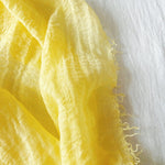 CrossKulture - YellowFever Yellow Crinkled Cotton Scarf fabric detailing view