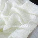 CrossKulture - WhiteLight White Crinkled Cotton Scarf fabric detailing view